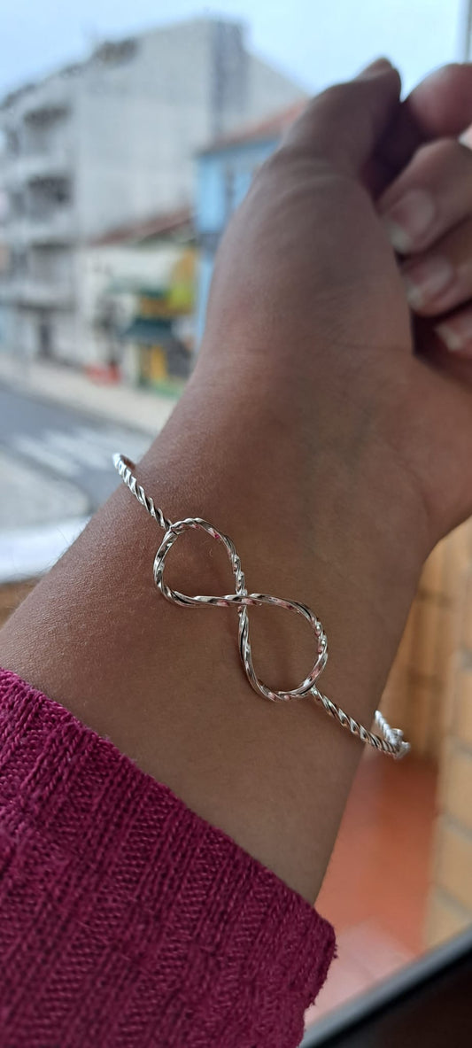 Bracelete infinito trançado PRATA 925