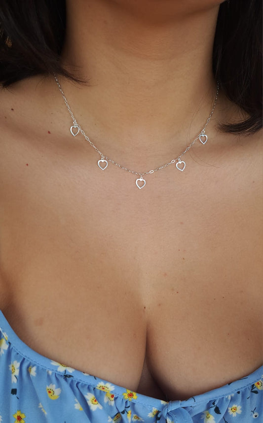 Choker Coração PRATA 925