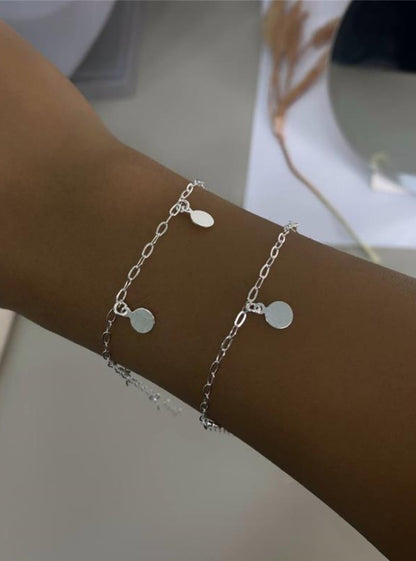 Pulseira placas em prata 925